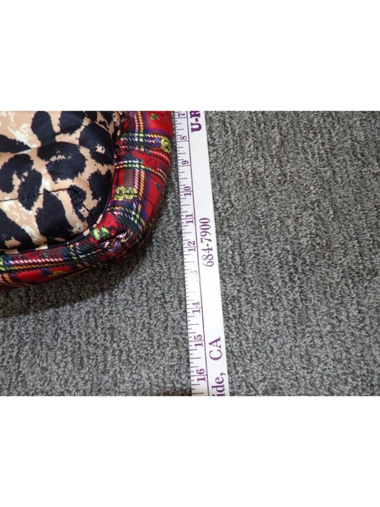 Betsey Johnson Plaid & Leopard Print Backpack With Gold Accents Polka Dot Detail main image 7